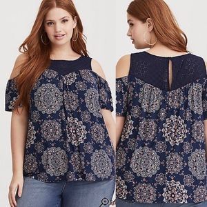 Torrid Lace Cold Shoulder Tee